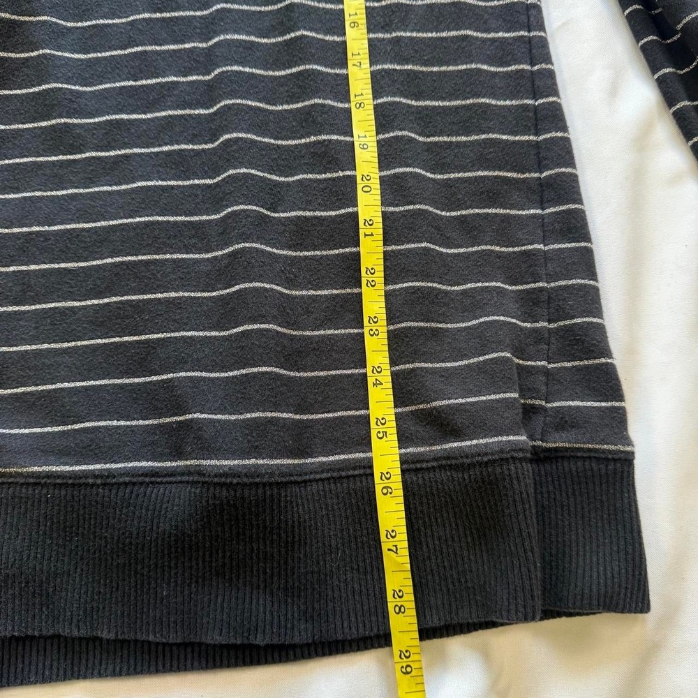 Aeropostale Vintage Striped Rhinestone Graphic Hoodie Black Silver Y2K Large - Picture 7 of 8